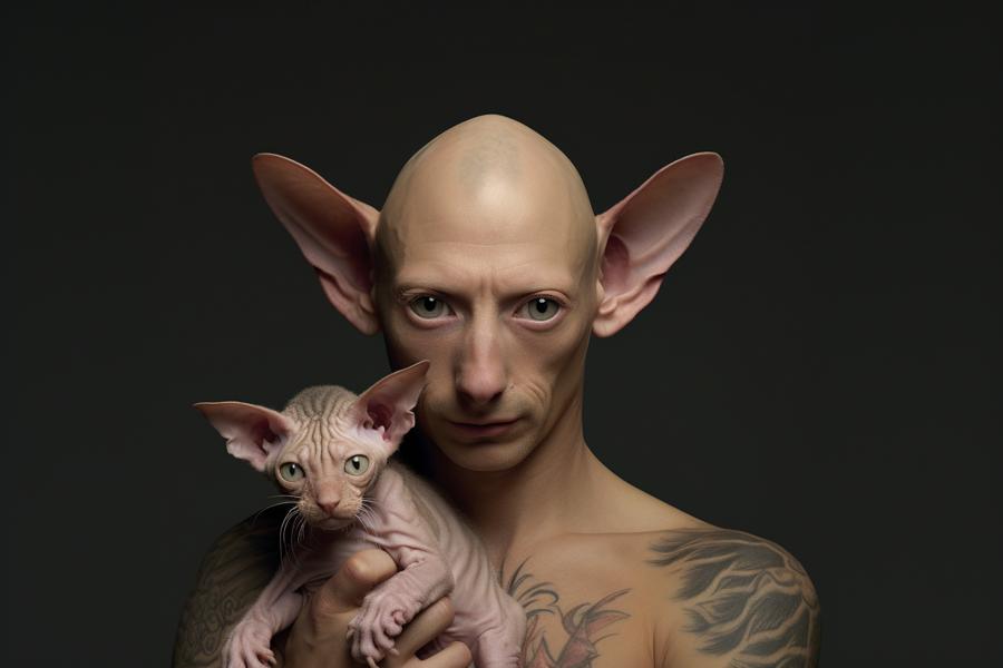 AI Generated Image for: Humans: The Hairless, Dumb Cats of the World?