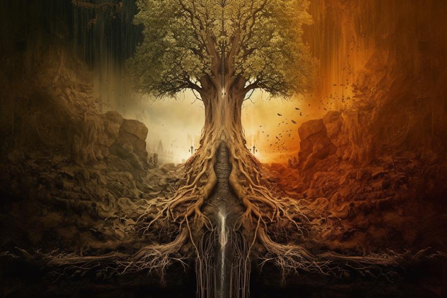 AI Generated Image for: The Mythical Tree of Zottoz: An Absurd Tale of Balance