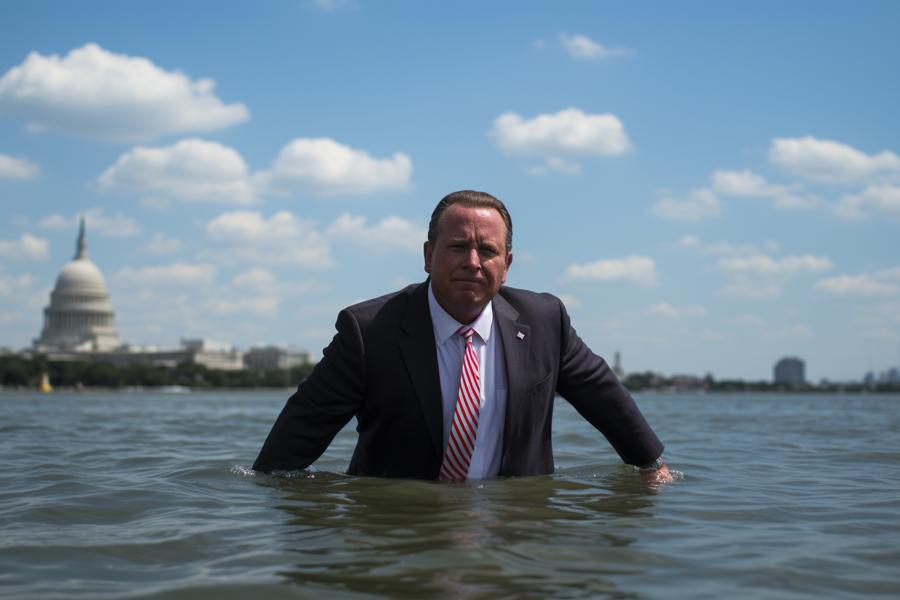 AI Generated Image for: Congressman's Climate Change Denial Inundated with Reality