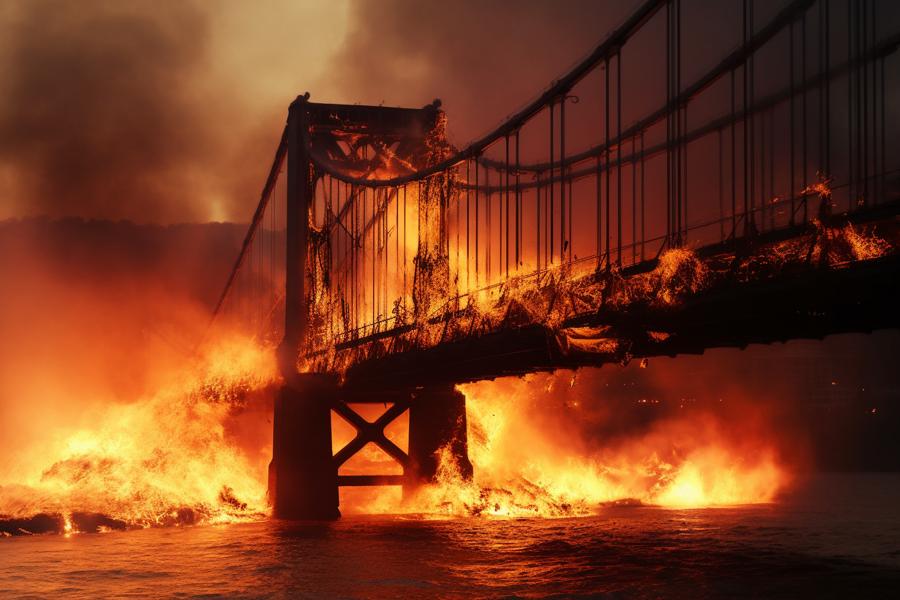 AI Generated Image for: Don't Burn Your Bridges: The Reasons Why You Should Keep Them Intact!