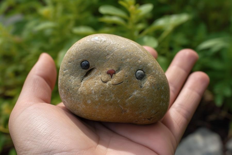 AI Generated Image for: The Surprising Benefits of Owning a Pet Rock