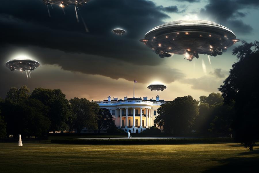AI Generated Image for: Maybe They'll Want to Visit the White House First? Aliens and Earthly Politics