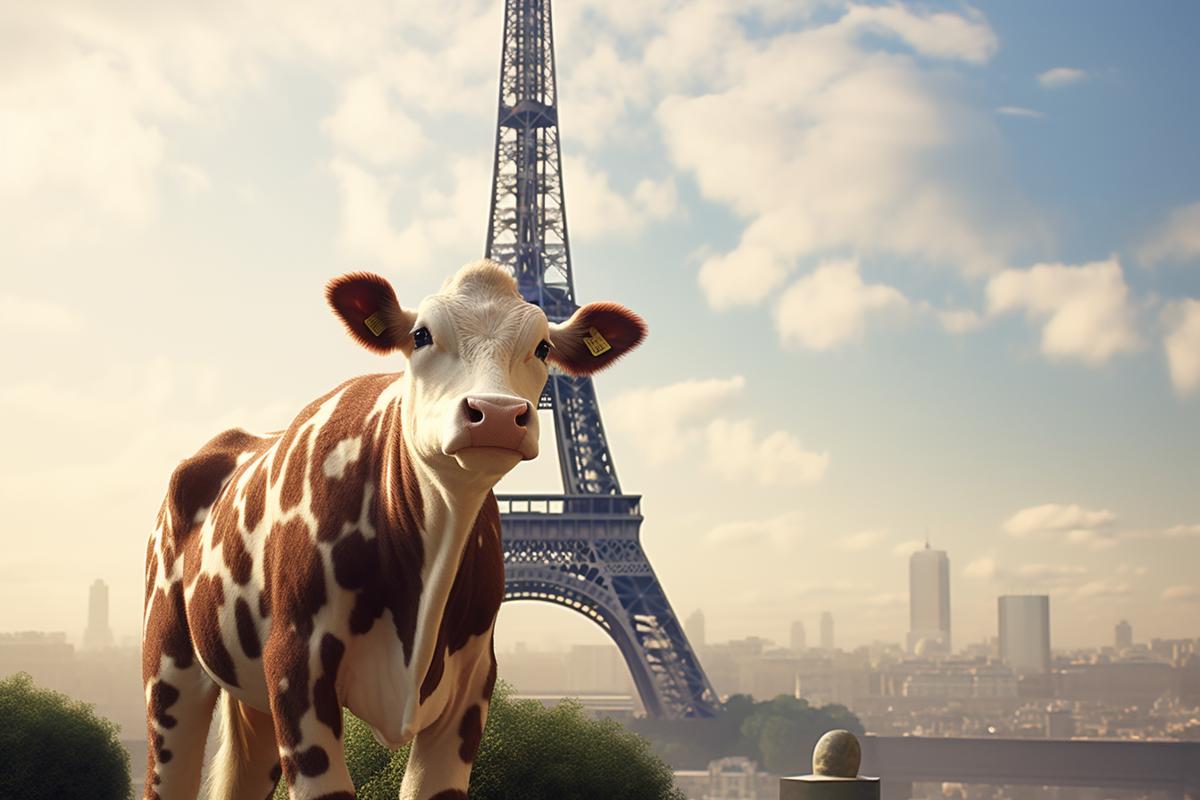 AI Generated Image for: Moo-ving on Up: Cows Don’t Need a Vacation to France