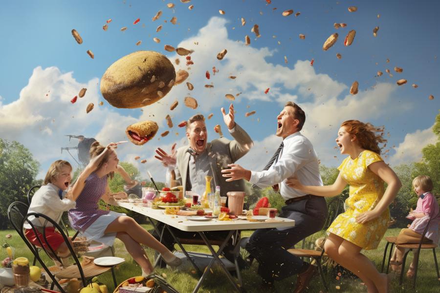 AI Generated Image for: Picnic Pranks and Processed Meat: A Recipe for Laughter
