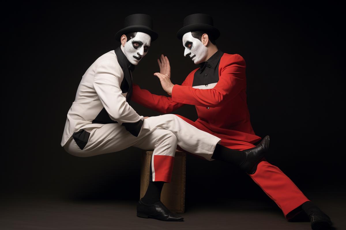 AI Generated Image for: Silent but Deadly Showdown! The World Championship of Mime Wrestling