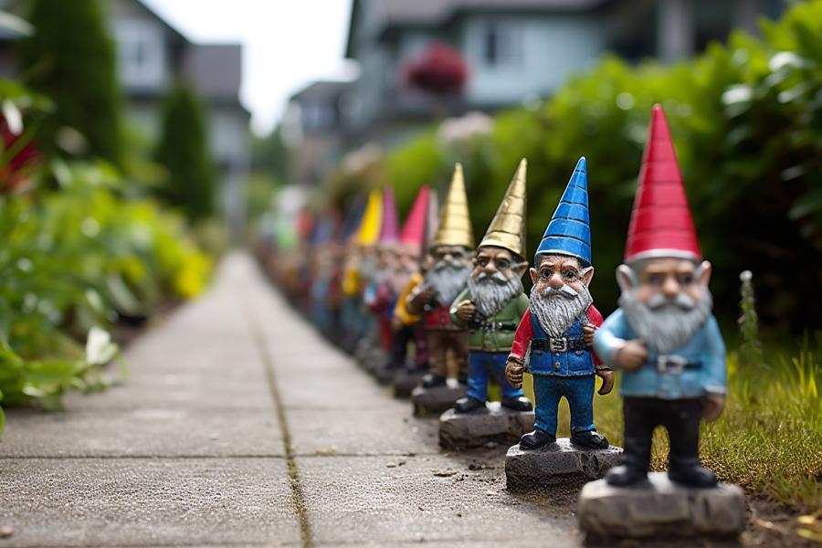 AI Generated Image for: The Great Gnomish Conspiracy: Are Garden Gnomes Plotting to Take Over the World?