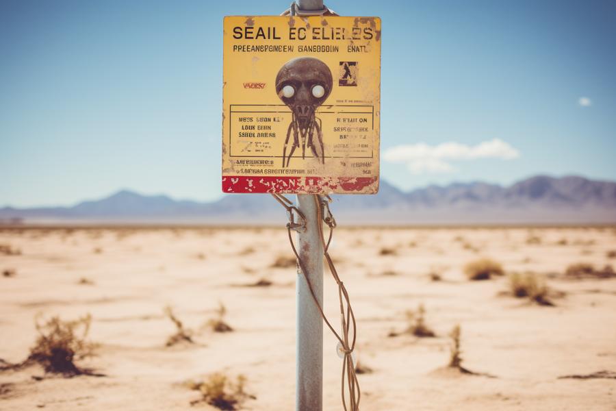 AI Generated Image for: UFO or LOL? Area 51's Escapee Proves Aliens Have a Sense of Humor!