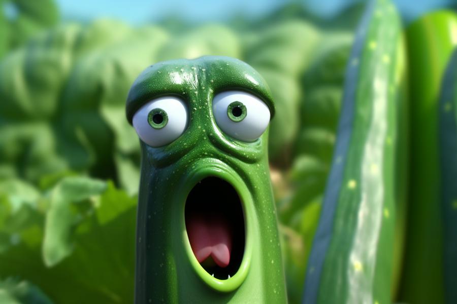 AI Generated Image for: Zucchini Zapped: Veggie Tales Star Faces Greenback Scandal