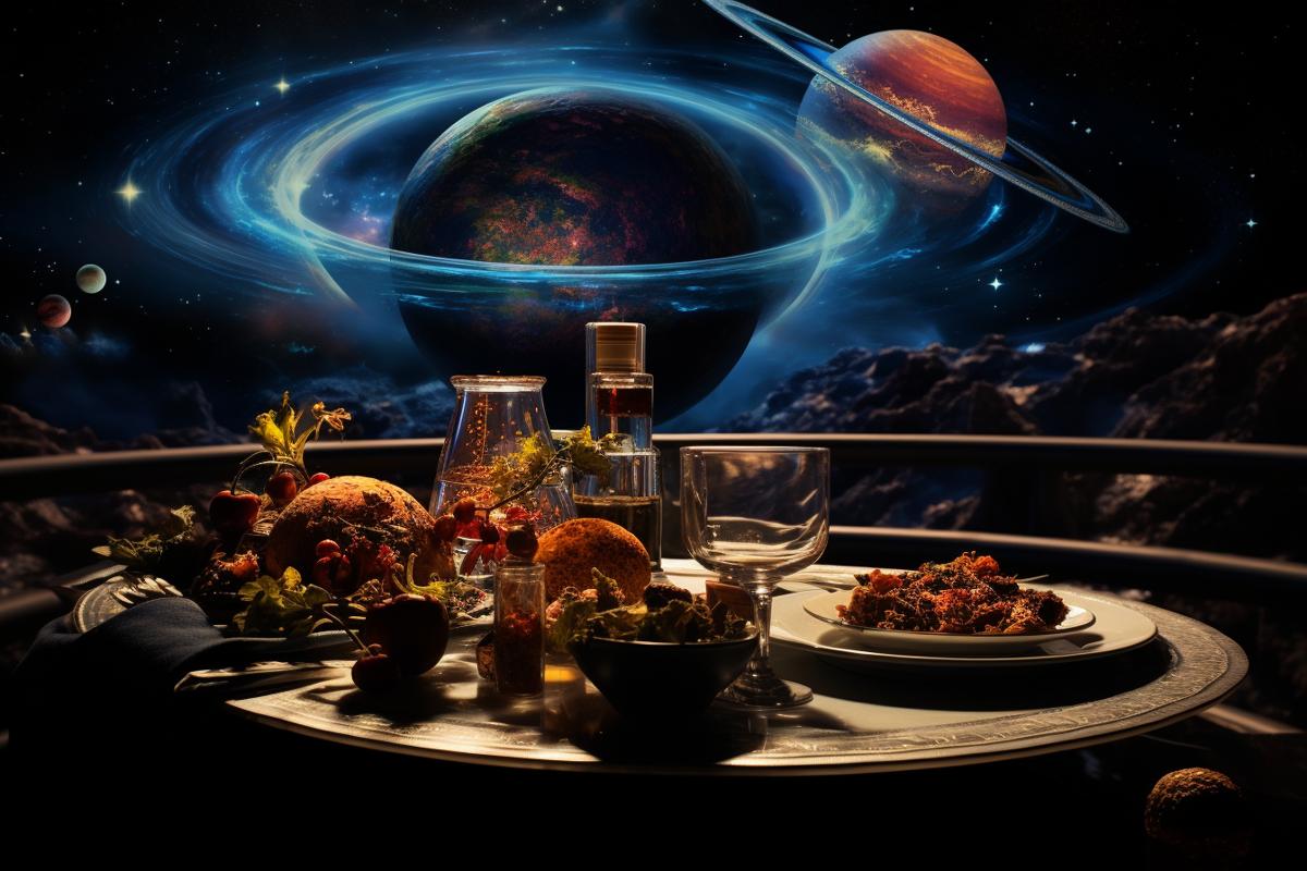 AI Generated Image for: Cooking with Cosmic Rays: Intergalactic Recipes for the Culinary Adventurer