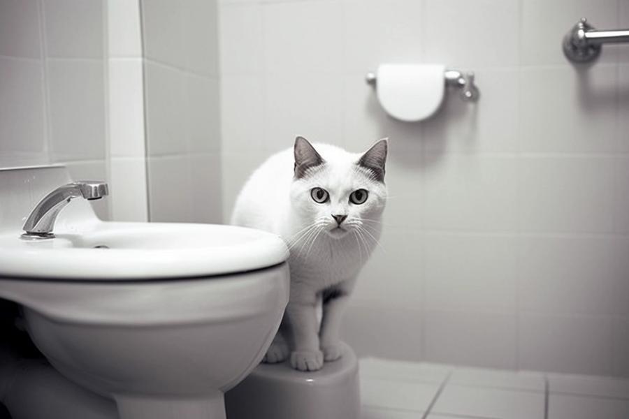 AI Generated Image for: A New Porcelain Cat Bidet