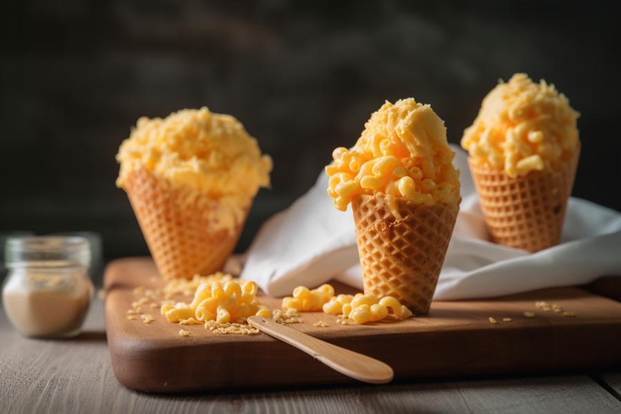 AI Generated Image for: Let's Get Weird with Mac & Cheese Ice Cream
