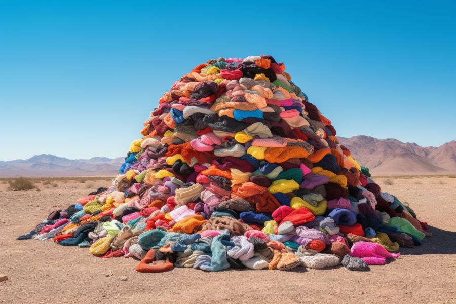 AI Generated Image for: Scientists Find Piles of Missing Socks in Nevada Desert