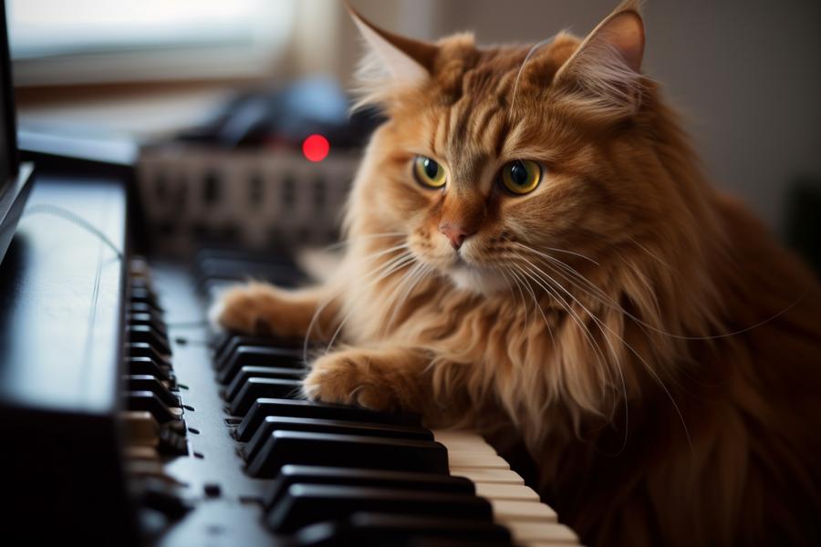 AI Generated Image for: Will Cats Ever Play Beethovens 5th Symphony?
