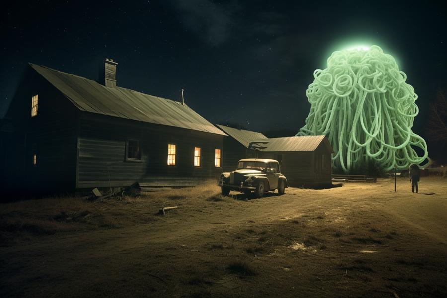 AI Generated Image for: Eyewitness Accounts Confirm Existence of the Flying Spaghetti Monster