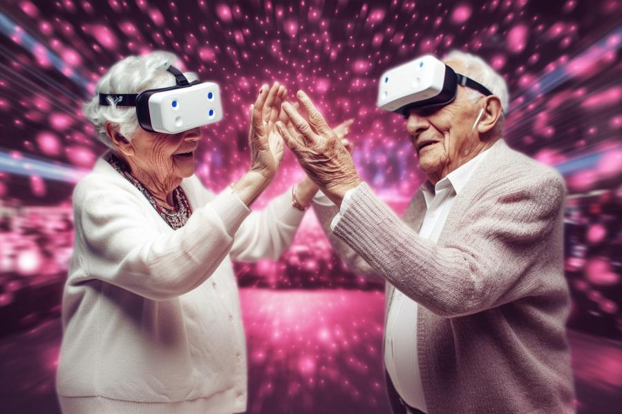 AI Generated Image for: Love Takes a Virtual Spin: Harold and Betty Dance Their Way into the Future