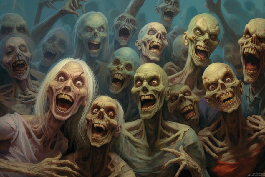 AI Generated Image for: Zombie Ravevolution: When the Undead Found their Funny Bone