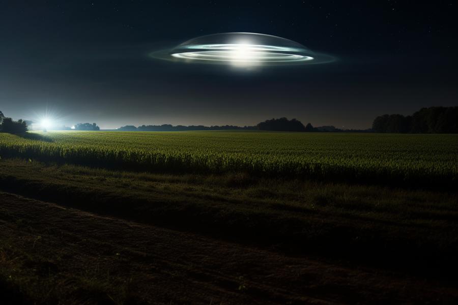 AI Generated Image for: Hoosier Hootenanny: Evansville Residents Spot UFOs and Embrace the Absurd!