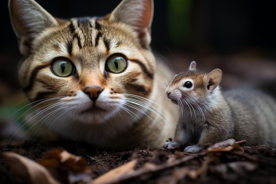 AI Generated Image for: Mischief and Mayhem: Chronicles of the Chipmunk Hunter Cat