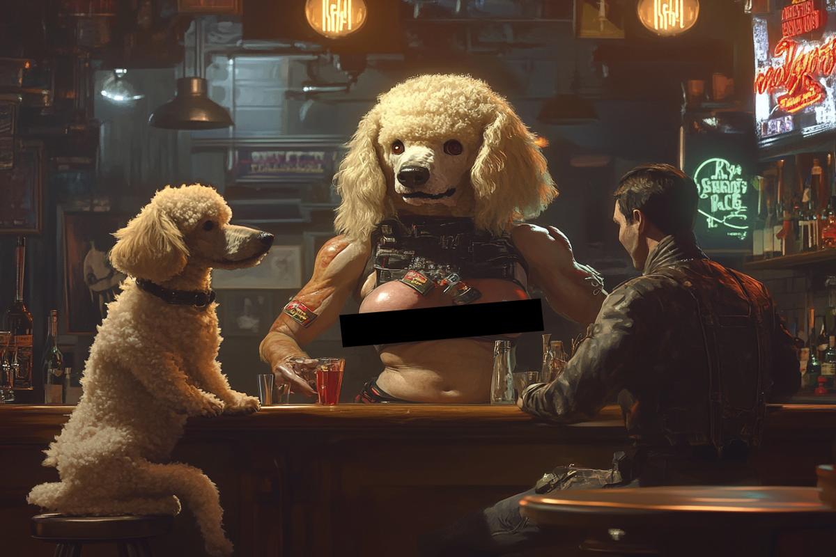 AI Generated Image for: Ruff Night at the Bar