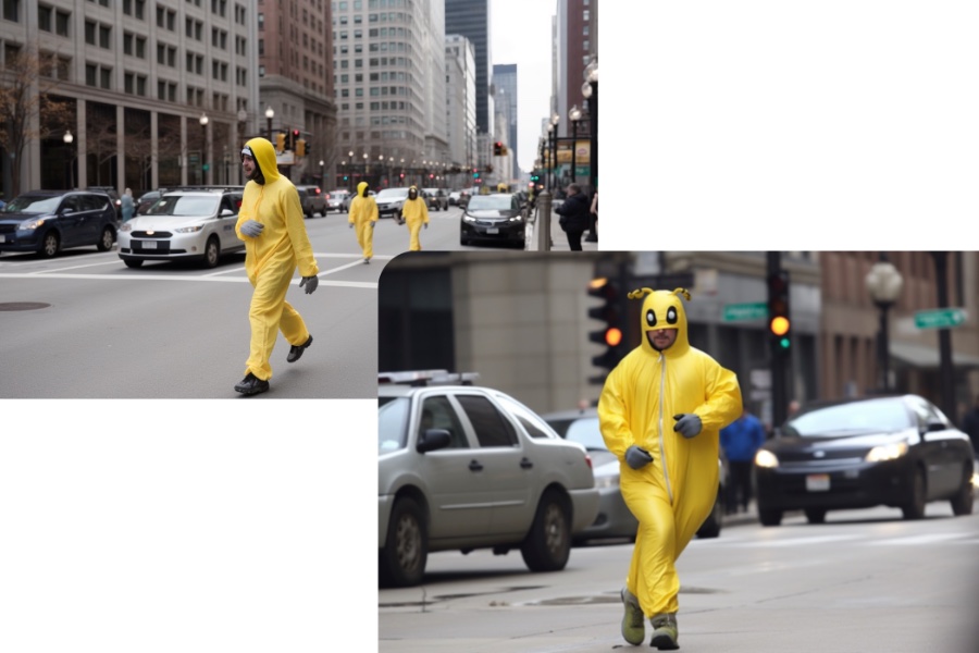 AI Generated Image for: Yellow Suited Troublemakers Swarm Boston